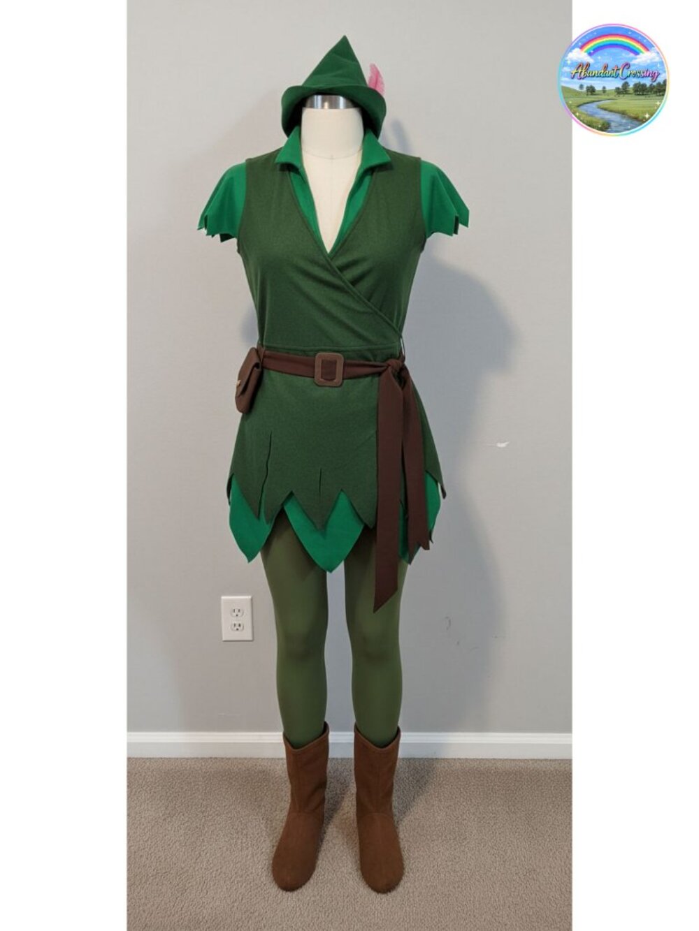 California Costumes Peter Pan Adult Womens Large Tunic Vest Hat Tights